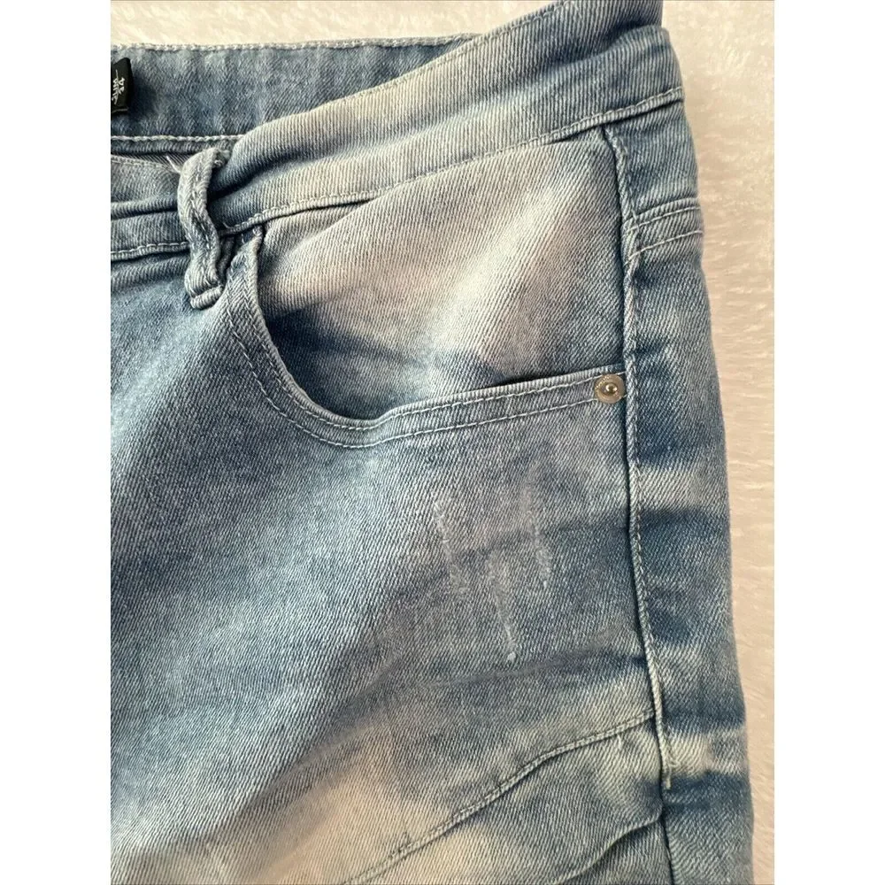 South Pole Shorts Mens 34 (Fits 36)‎ Slim Fit Jean Denim Jorts Faded Y2K 00s VTG